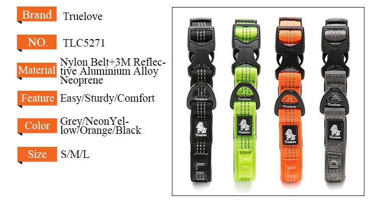 Truelove Dog Collars Set 3M Reflective Collar