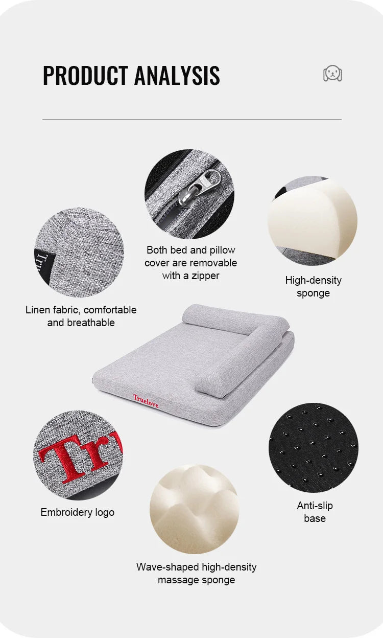 Truelove Pet Bed with Pillow Memory Foam