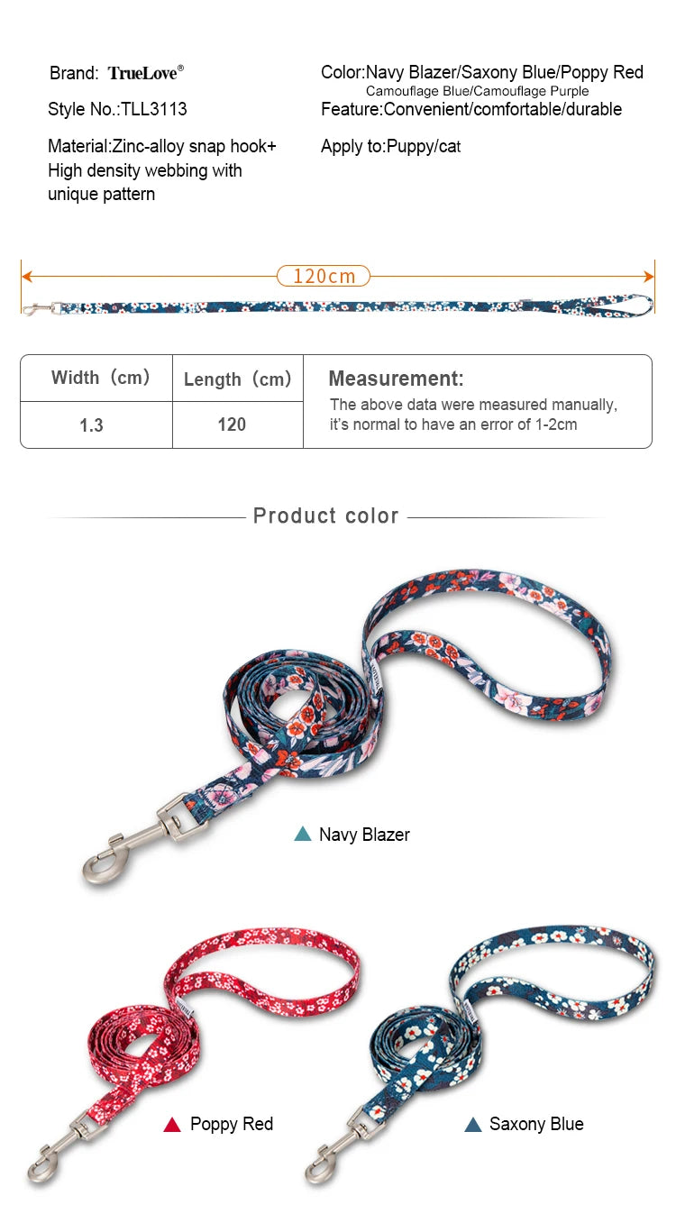 Truelove Floral Pet Leash Premium Quality