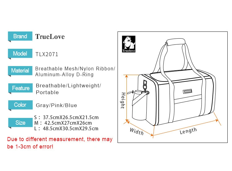 Truelove Designer Polyester Pet Carrier Shoulder Bag