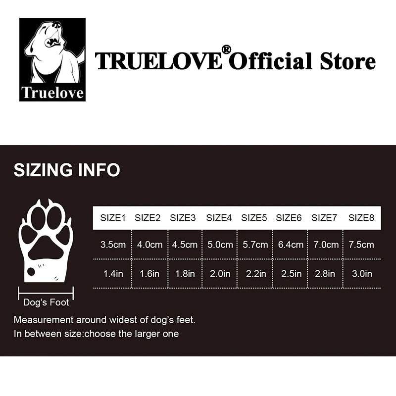 Truelove Breathable Dog Shoes with TPR Sole Flexible